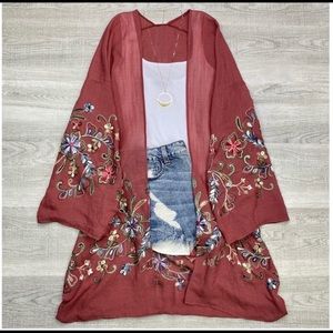 Flower Child Embroidered Kimono Cardigan
